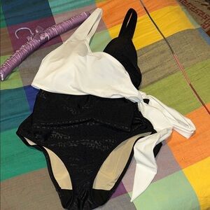 Sophie Theallet Black and White One Piece Swimsuit